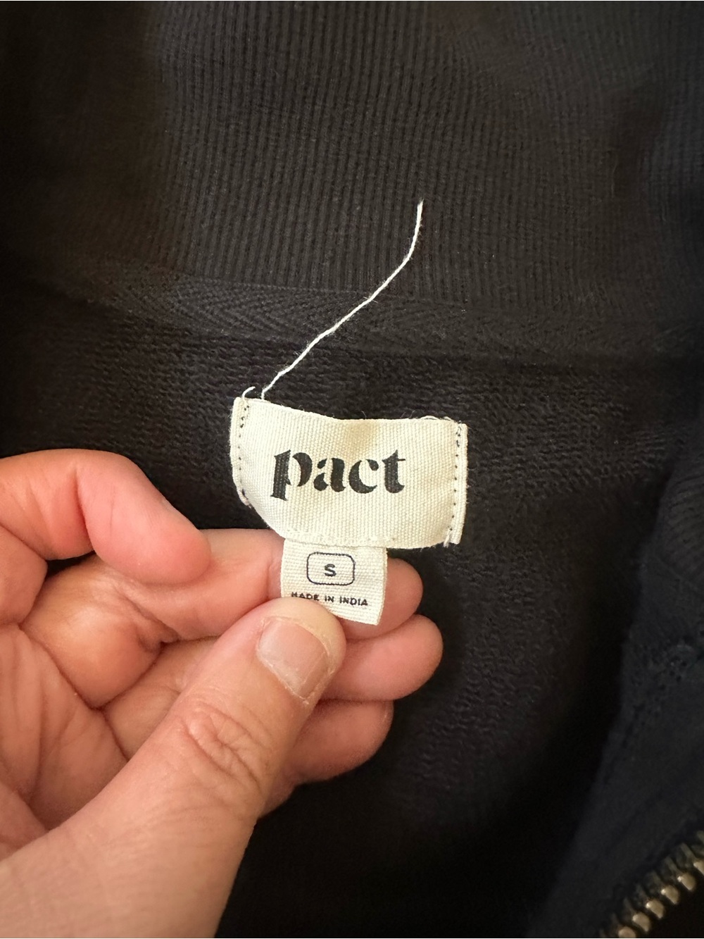 Pact Men's Black Zip-Up Sweater Jacket
